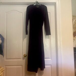 Lennie Nina Leonard Purple Wrap Dress Size Small Maxi Long Acrylic Long Sleeves